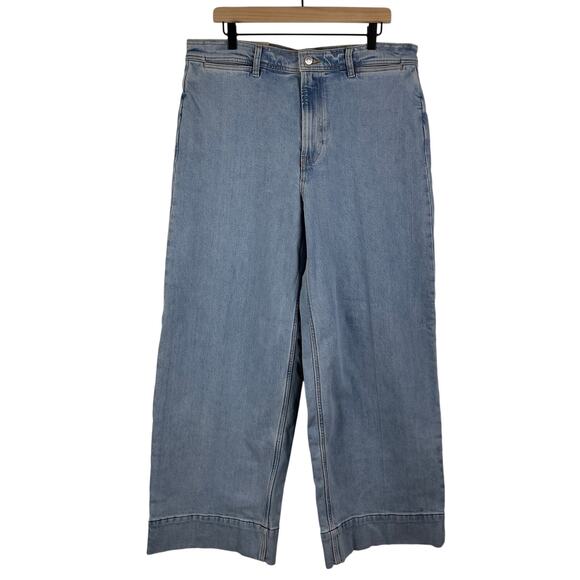 Everlane The Mariner Jean Wide Leg High Rise Light Indigo Denim 33 NWT Coastal - Picture 7 of 16